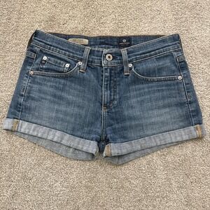 AG Adriano Goldschmied The Fixie Roll Up Denim Shorts USA Size 25